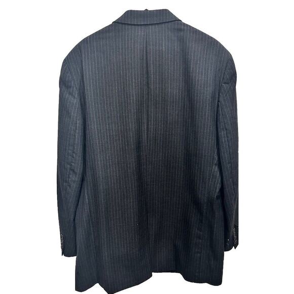 Ralph Lauren Chaps Blazer Sport 100% Wool Jacket Mens 43R Pinstripe Gray150 - Picture 2 of 15
